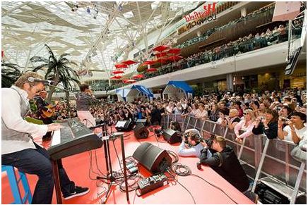 A-ha perform at HMV / Westfield shopping centre